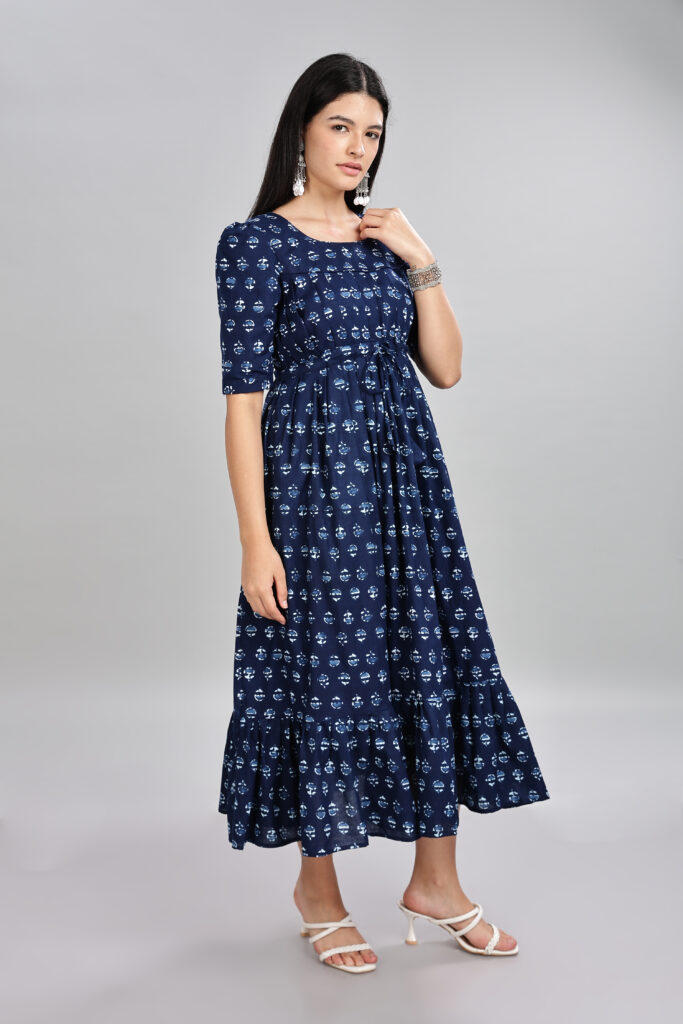 Casual Midnight Charm cotton maxi dress ready stock pure cotton dress India one piece available