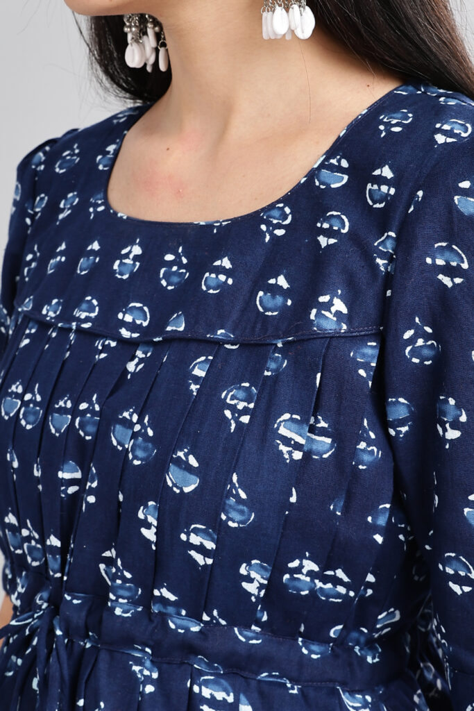 Midnight Charm printed cotton maxi dress fabric closeup pure cotton ready stock immediate dispatch2