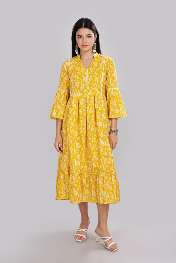 Sunshine Bloom cotton midi dress comfortable everyday wear