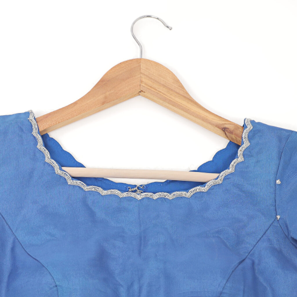 Traditional royal blue designer silk blouse ready made India
