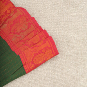 Nigal Mathi | Green And Red Traditional Kids Frock - Image 6