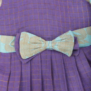 Nigal Mathi | Purple And Aqua Traditional Kids Frock - Image 4