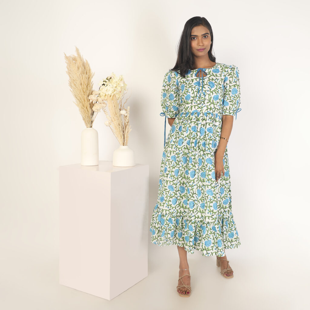 dress ready made pure breathable cotton front view 2