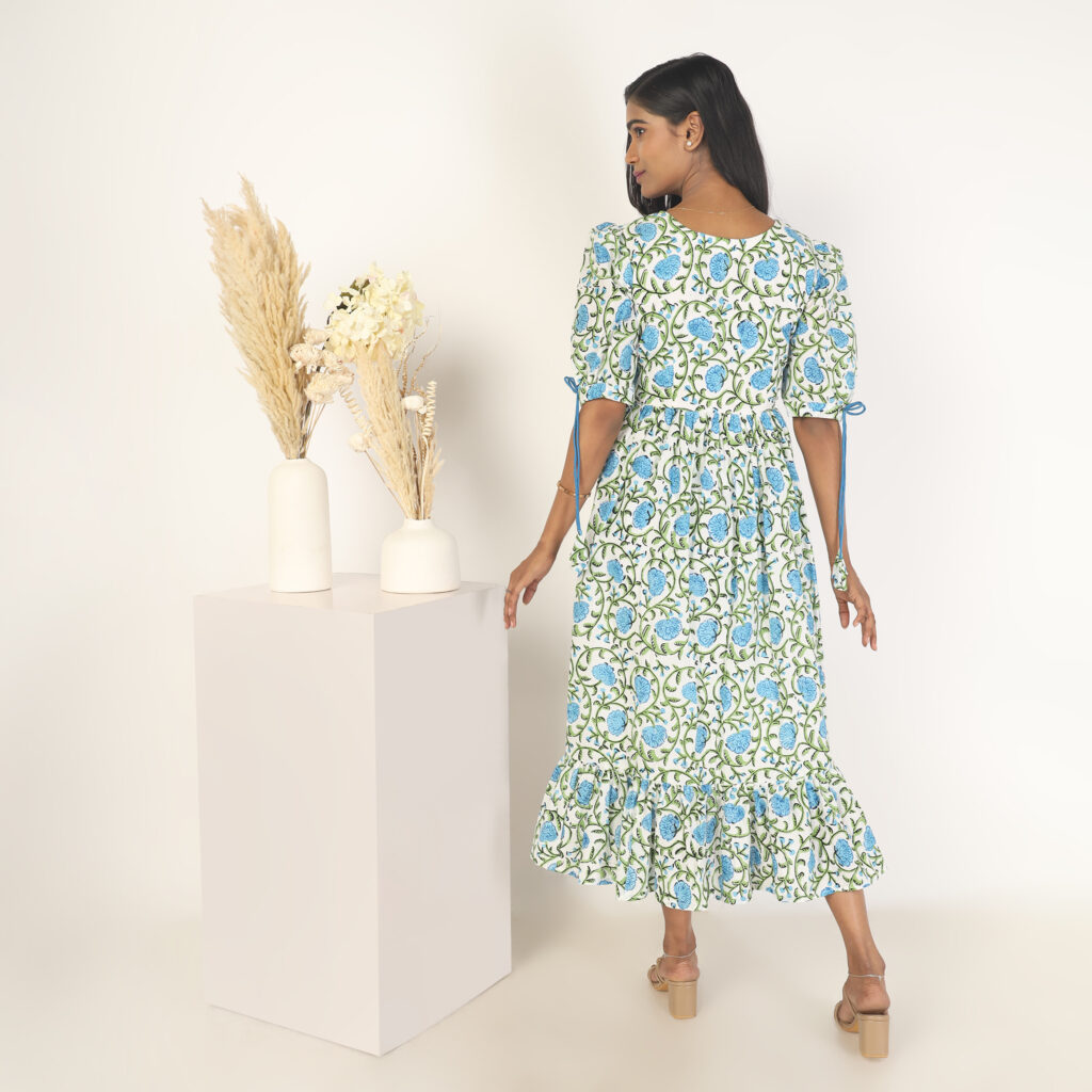 dress ready made pure breathable cotton front view 6