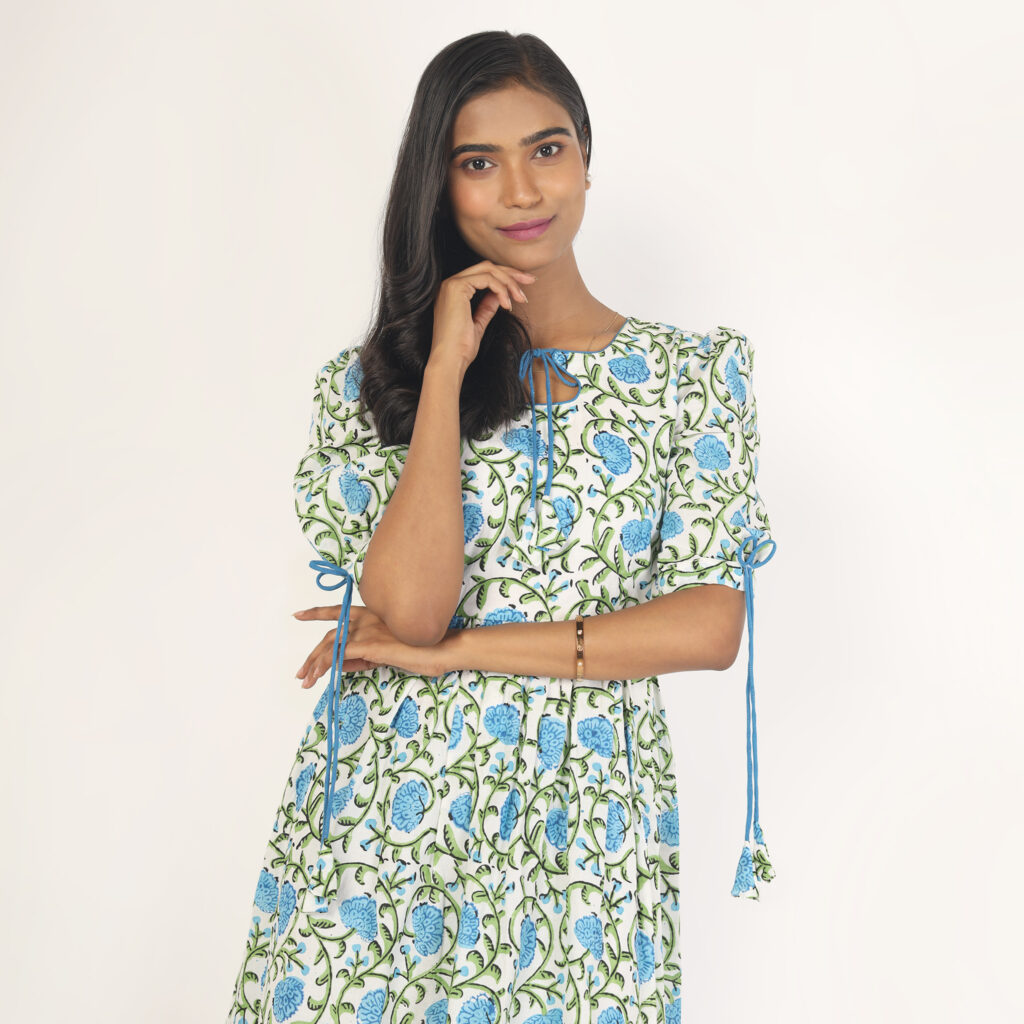 dress ready made pure breathable cotton front view 56