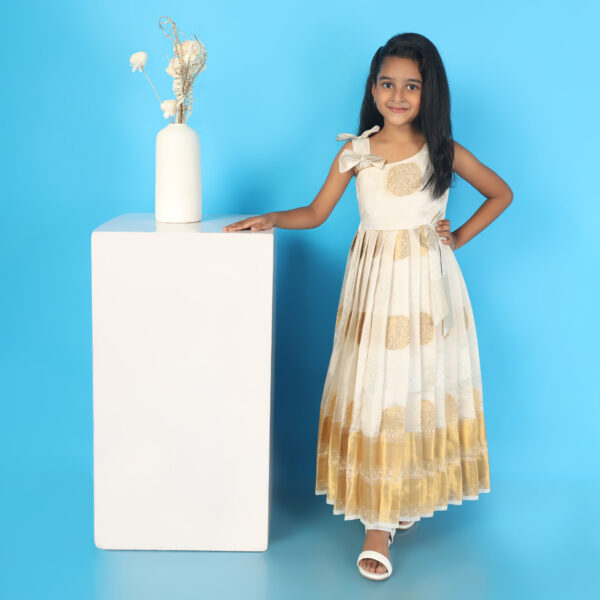 Arvi | Cream and gold Long Frock