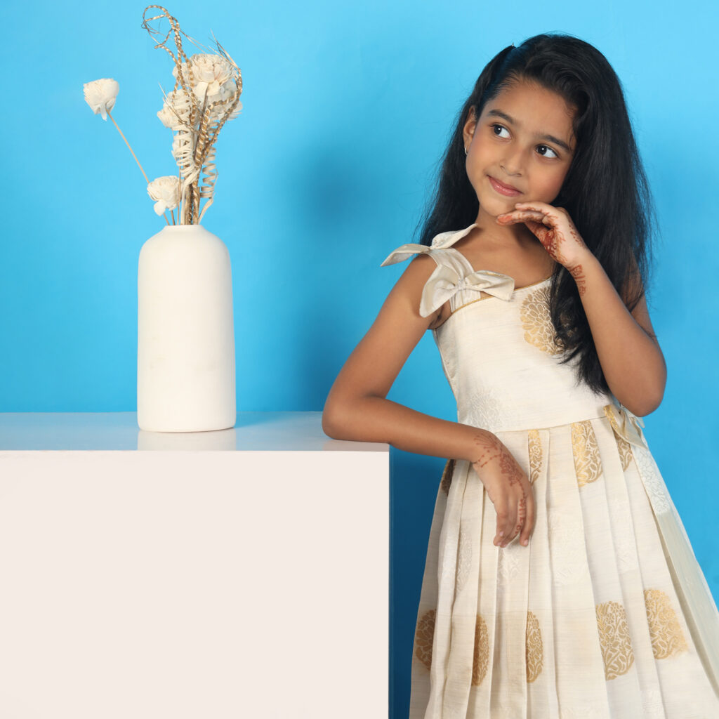 front view Arvi kids frock ready stock 4