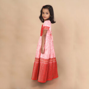 Arvi | Peachish Orange Festive Long Frock - Image 5