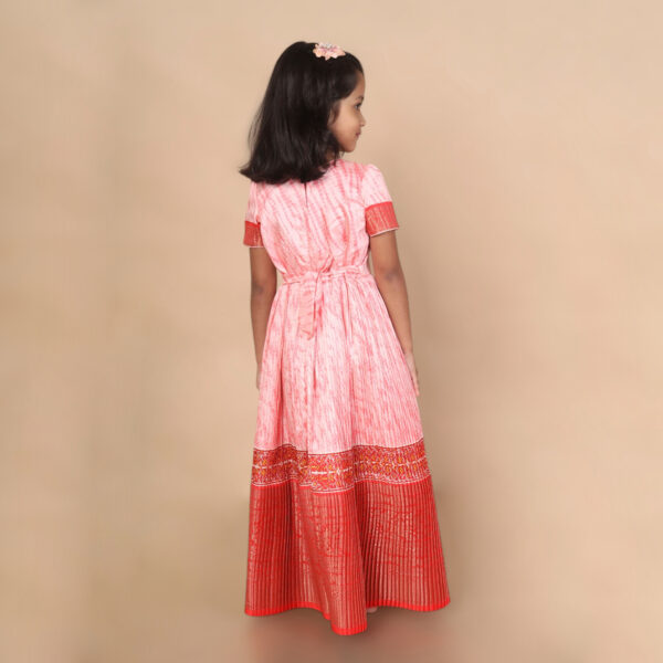 Arvi | Peachish Orange Festive Long Frock - Image 6