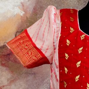 Arvi | Peachish Orange Festive Long Frock - Image 5