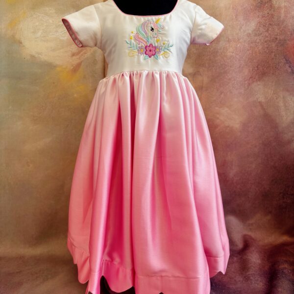 Arvi | Unicorn Pink Kids Frock