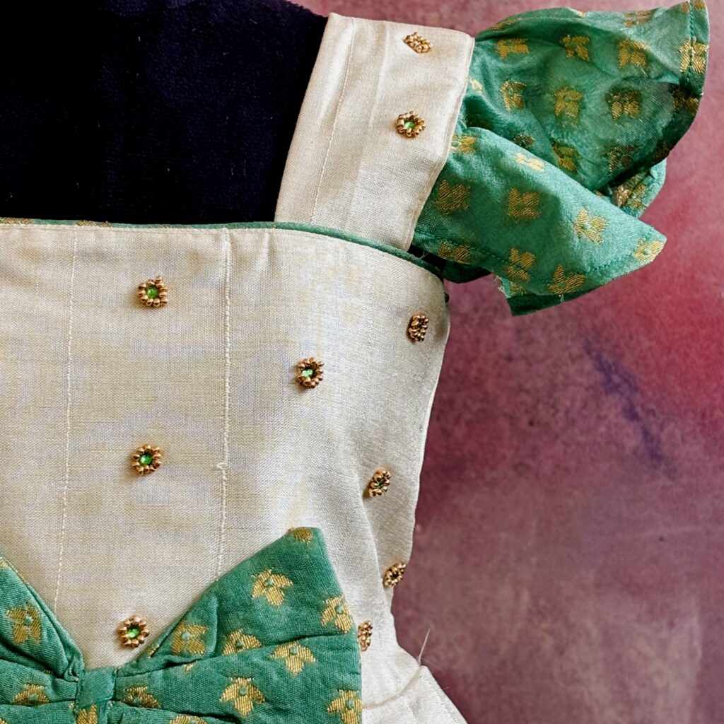 style shot Arvi mint grace kids frock ready stock2