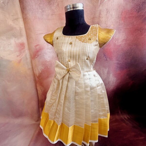 Arvi | Gold Border Kids Frock