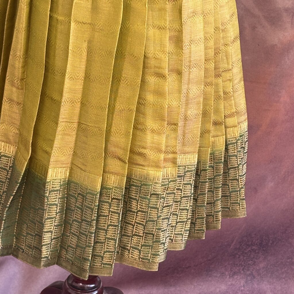 Arvi mustard green kids frock ready stock