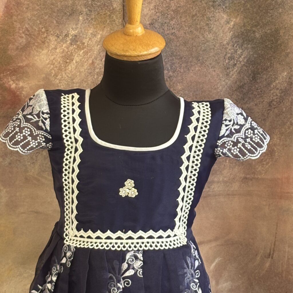 Arvi navy blue floral kids frock full look limited stock