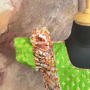 Arvi | Floral pleated Green Frock - Image 3