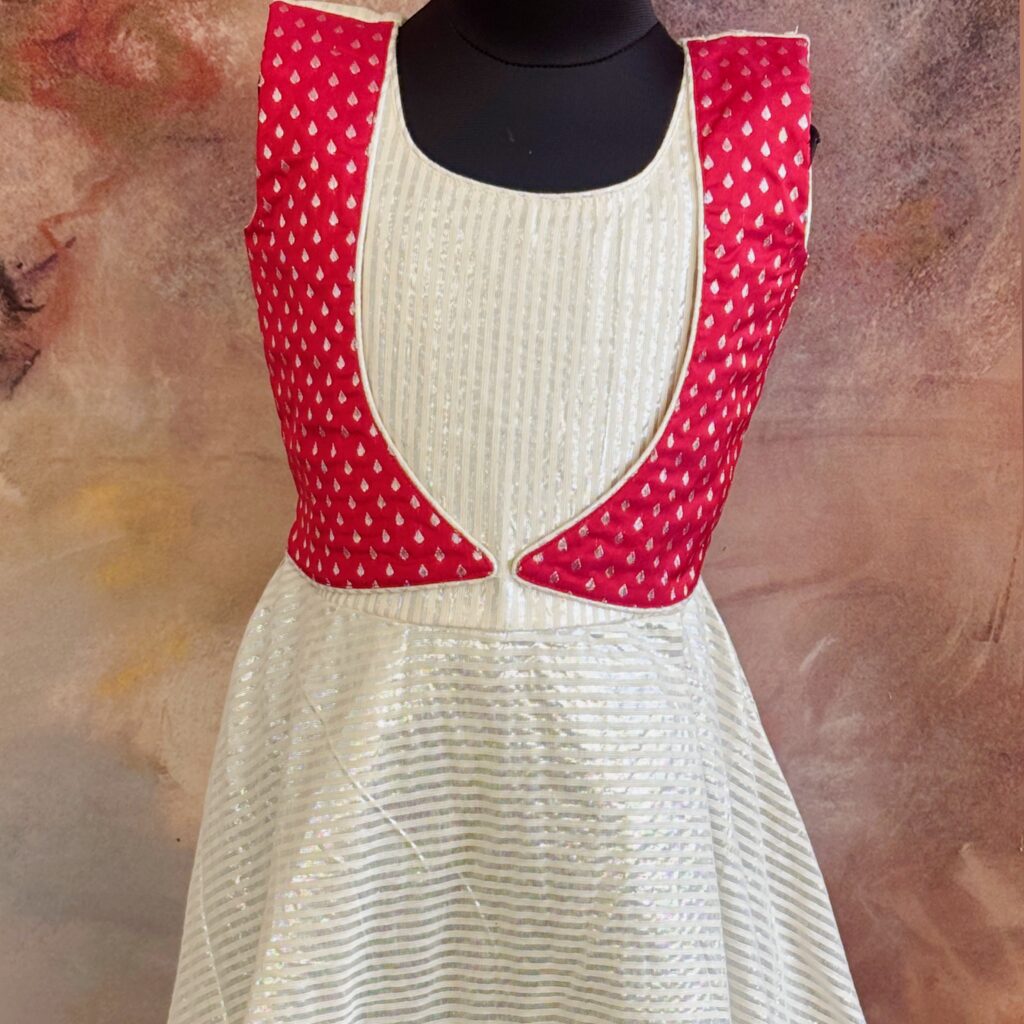 Arvi silver shine kids frock full look limited stock