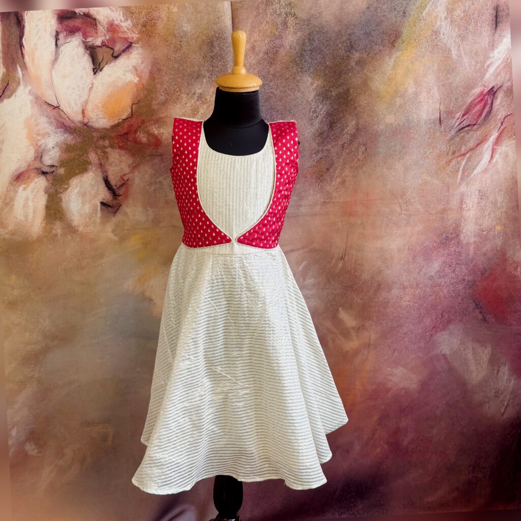 Arvi limited stock silver shine kids frock immediate dispatch