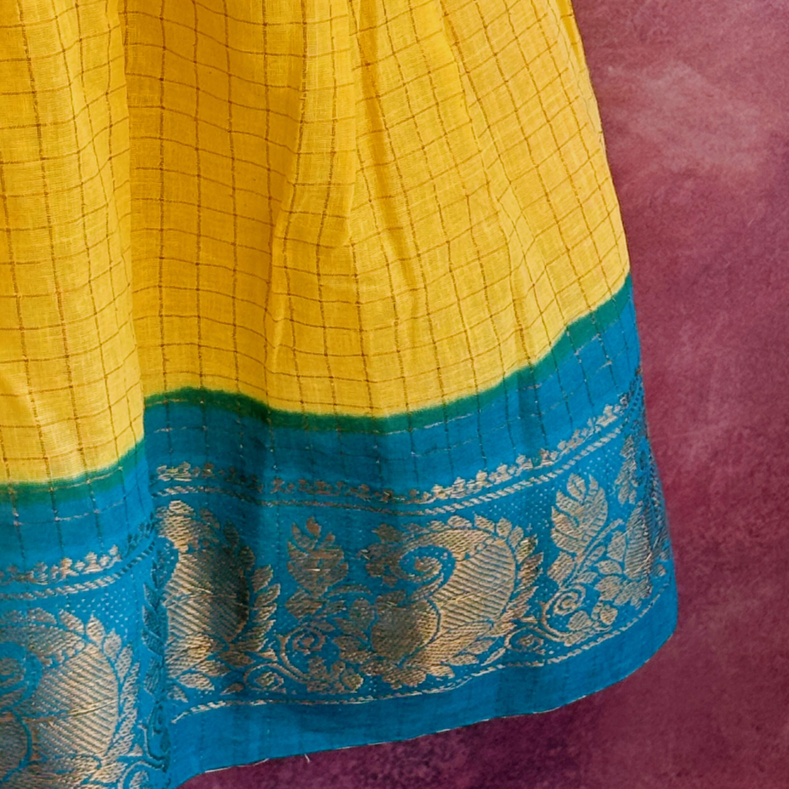Arvi | Sunshine Grid Yellow Frock - Image 2