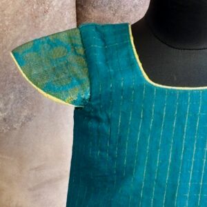 Arvi | Twilight Teal and Yellow Frock - Image 3