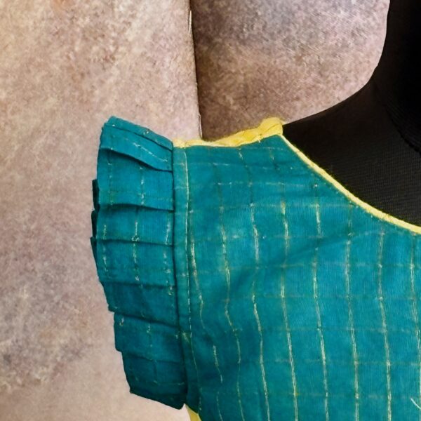 Arvi | Sunshine Grid Yellow Frock - Image 4