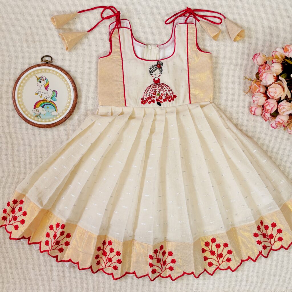 Front view of Nila Little Smile cotton kids frock1
