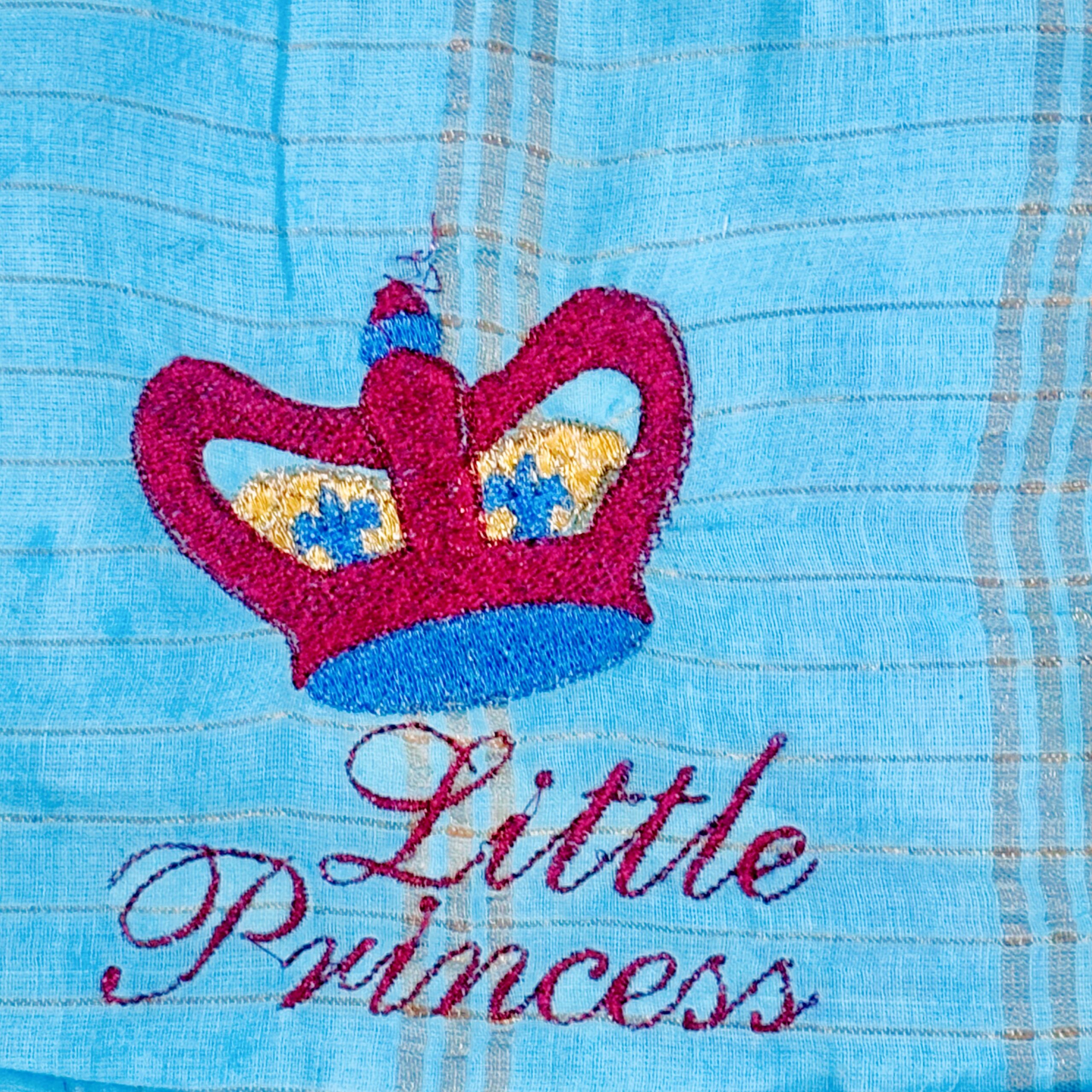 Amora | Little Diva Sungudi Kids Frock - Sky Blue - Image 2