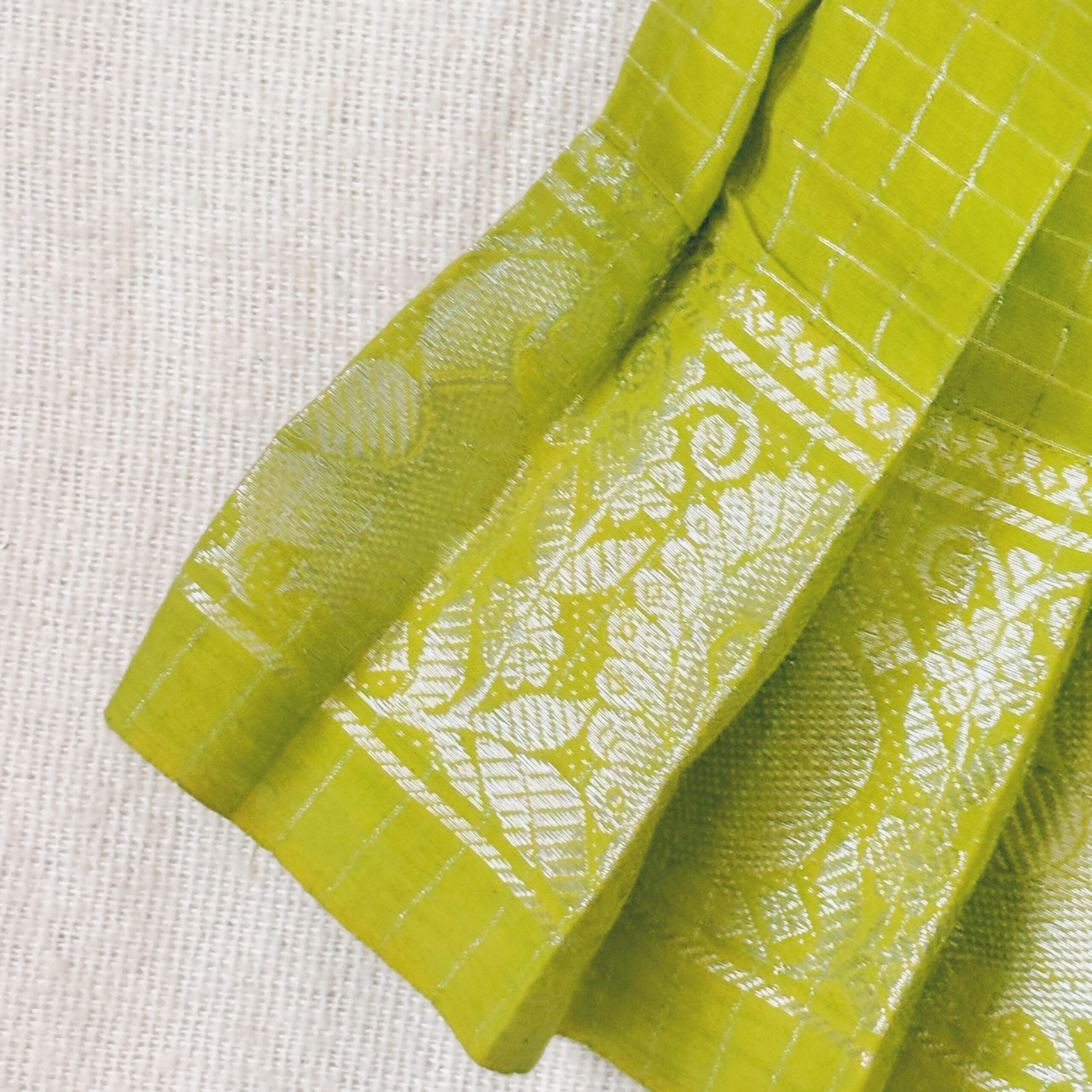 Amora | Little Diva Sungudi Kids Frock - Green - Image 5