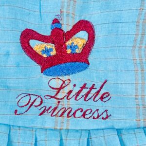 Amora | Little Diva Sungudi Kids Frock - Sky Blue - Image 6