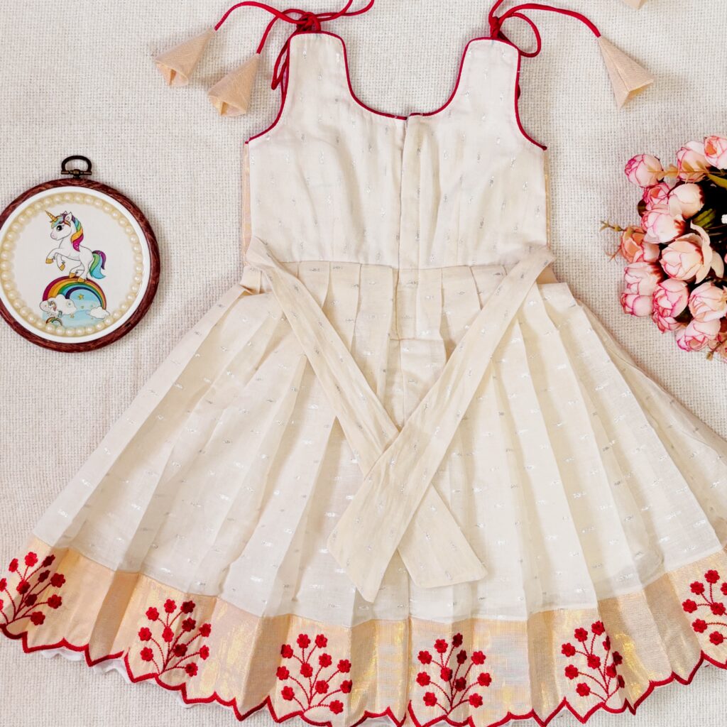 Back view of Nila Little Smile cotton kids frock