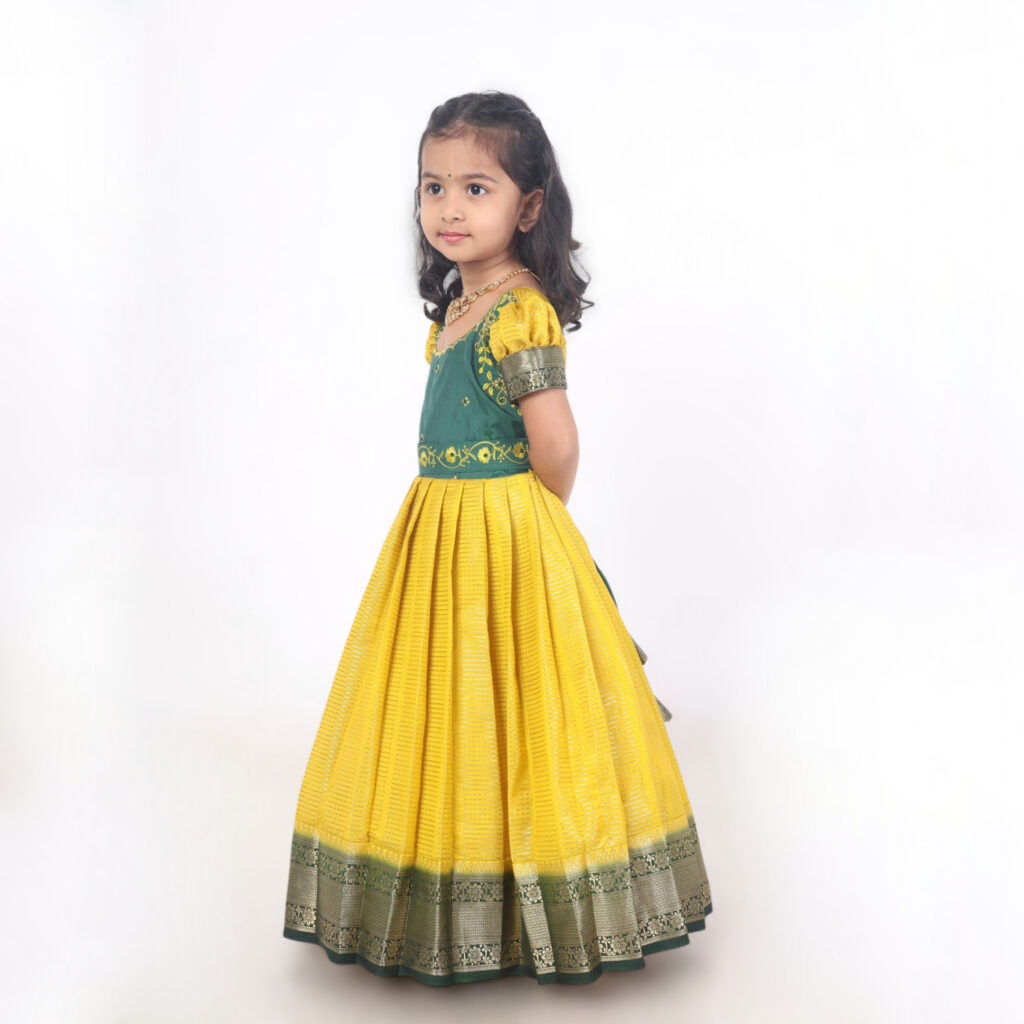 Detachable embroidered belt on girls festive dress