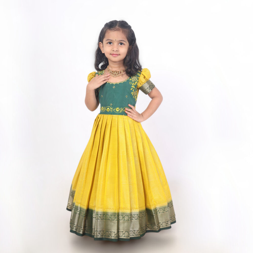 Traditional wedding wear long gown for girls