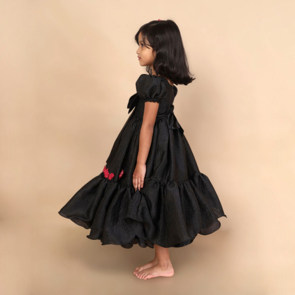 Flared midnight flutter long kids frock princess look