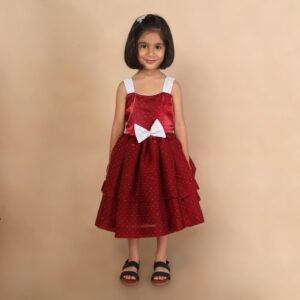 Aura | Cherry Red Layered Frock - Image 2