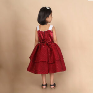 Aura | Cherry Red Layered Frock - Image 5