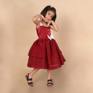 Aura | Cherry Red Layered Frock - Image 6