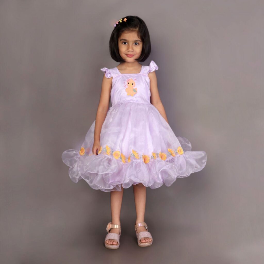 lavender girls frock festive customised boutique dress