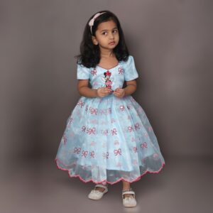 Siara | Aqua Minnie Frock - Image 2