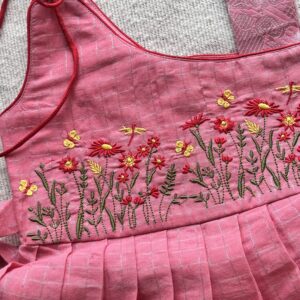 Amora | Little Diva Sungudi Kids Frock - Floral Garden - Image 2