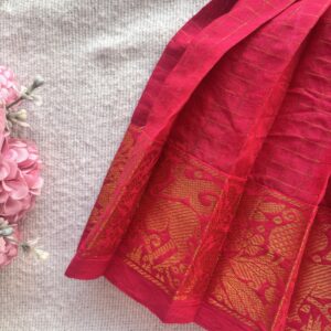 Mustard yellow embroidered bodice of kids festive frock