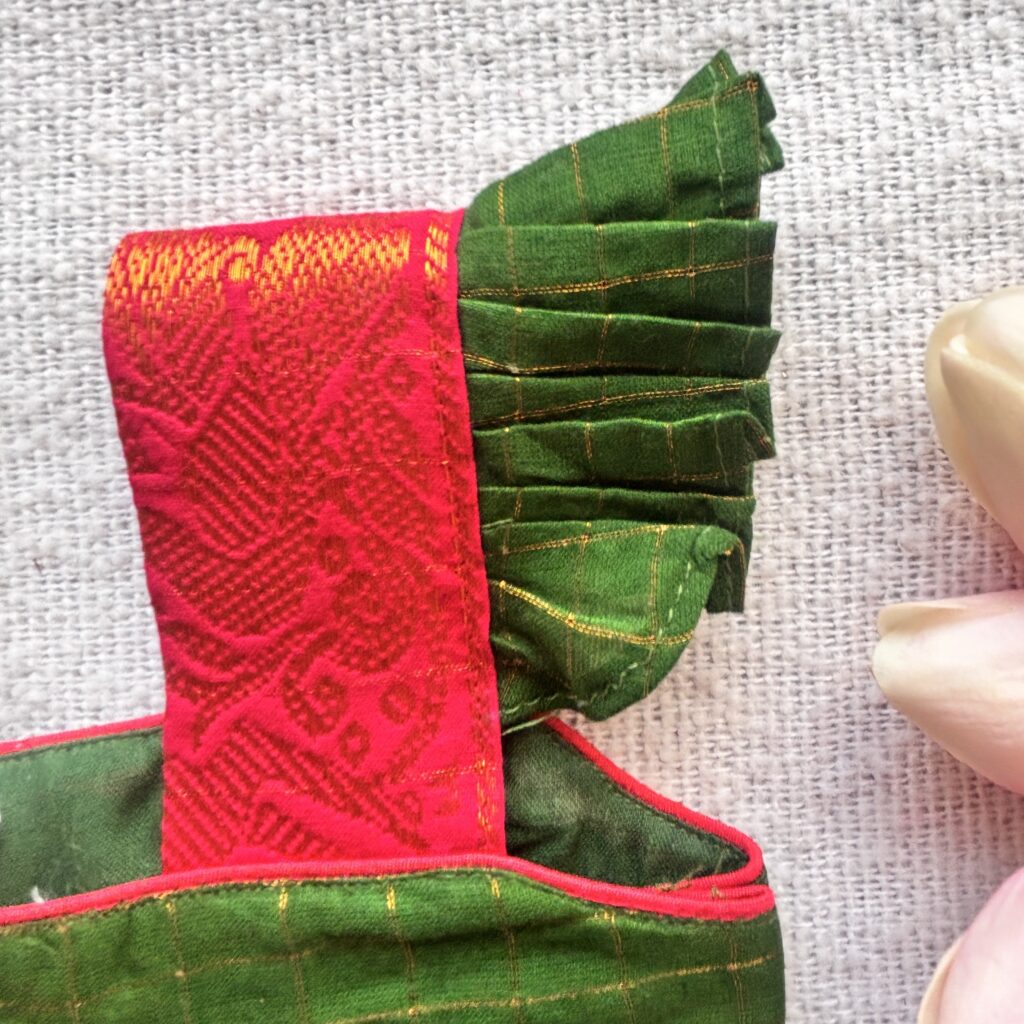 Amora green embroidered kids frock by Varna Design Wear