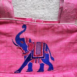 Amora | Little Diva Sungudi Kids Frock- Elephant - Image 5