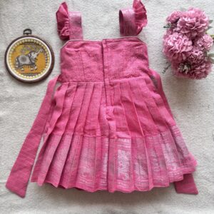 Amora | Little Diva Sungudi Kids Frock- Elephant - Image 7