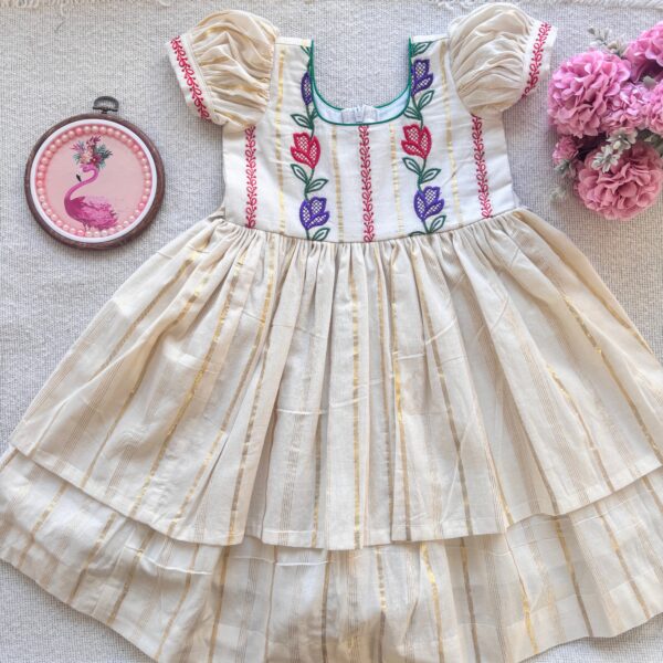 Nila kids floral stripes frock full view