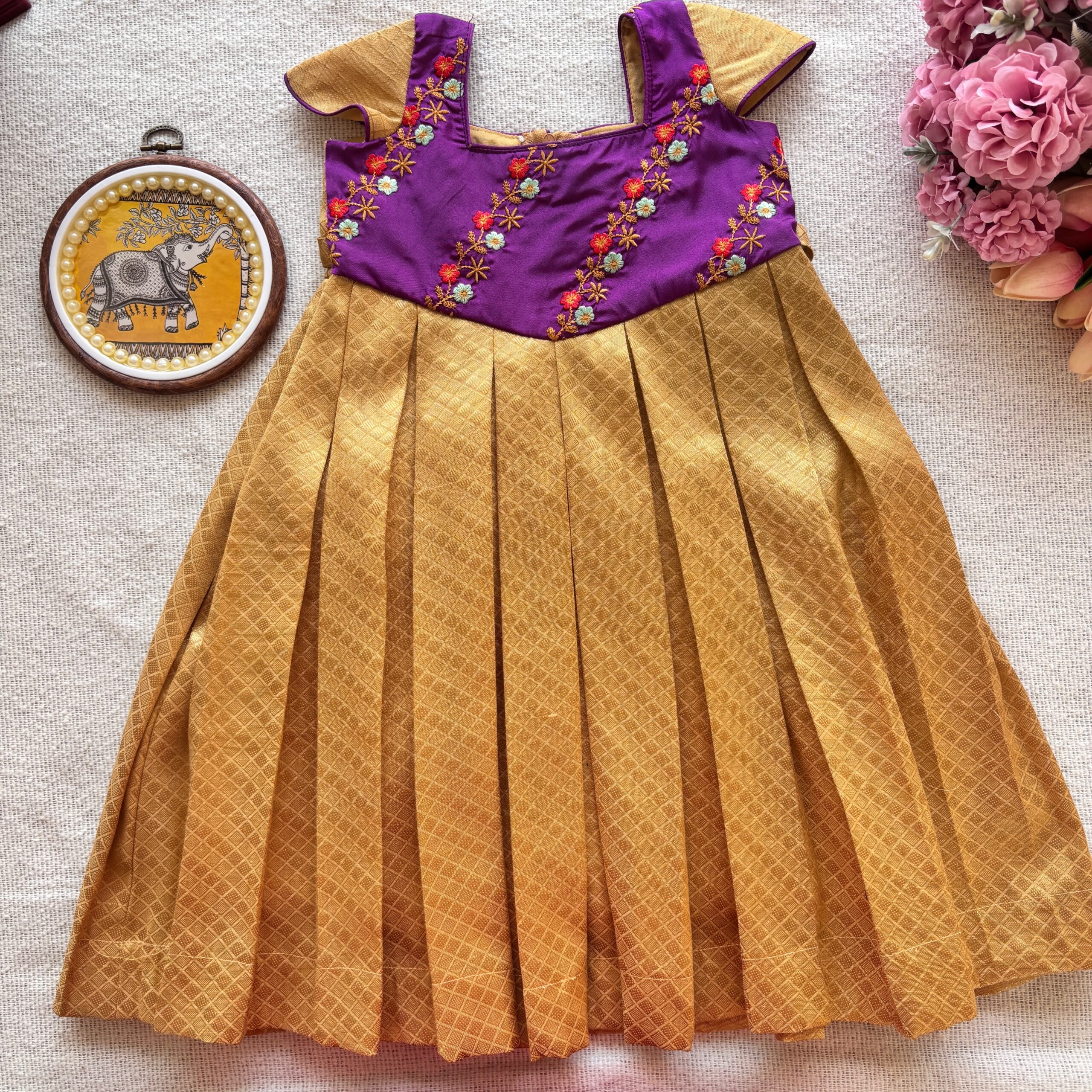 Taara Little Sunshine purple kids frock full view