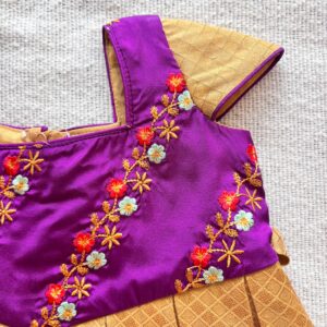Side view of Taara Little Sunshine purple kids frock