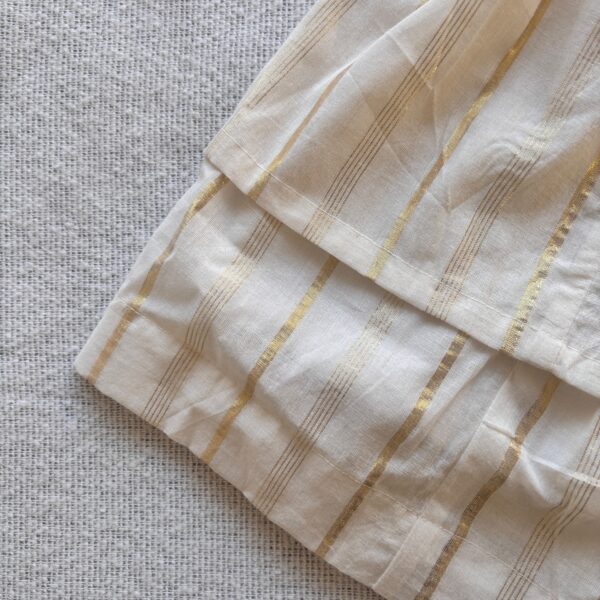 Side view of Nila kids floral stripes frock