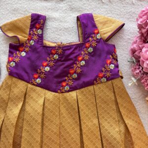 Front of Taara Little Sunshine purple kids frock