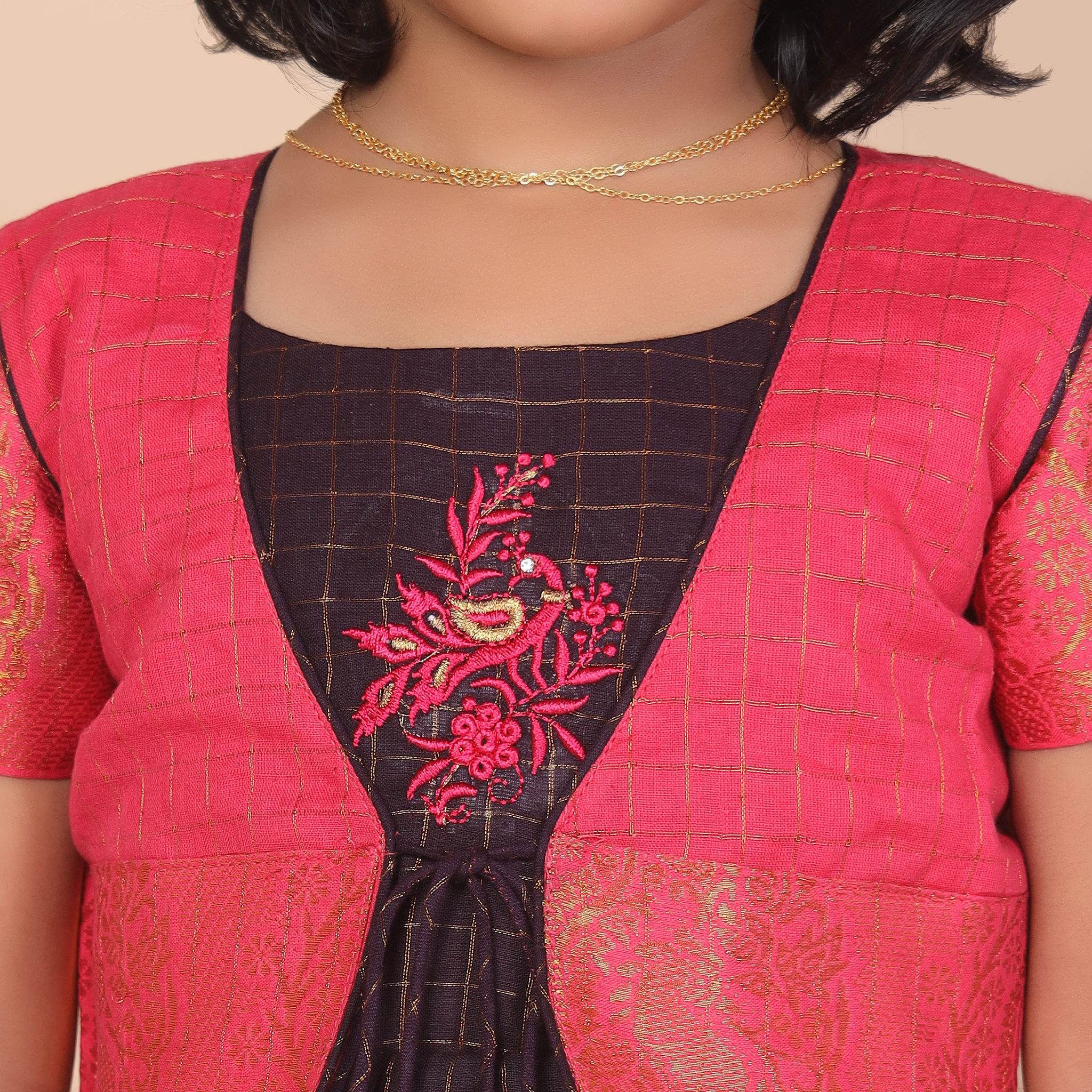 close up of ethnic jacket girls