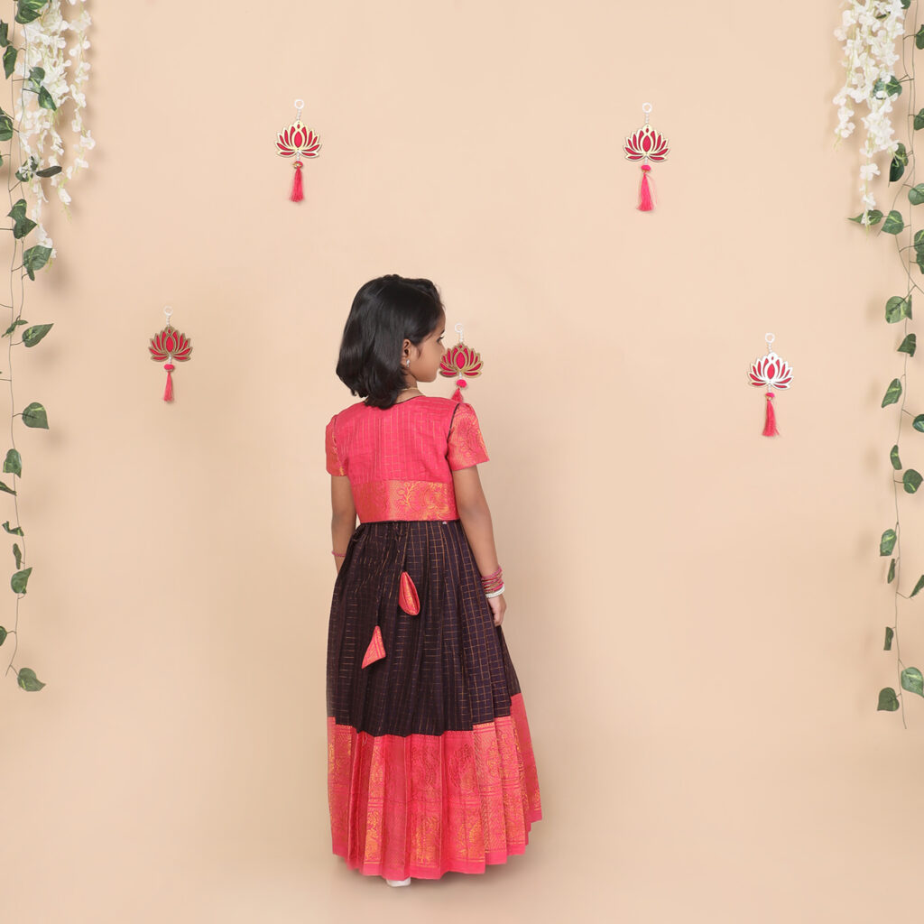 back view of ethnic jacket girls